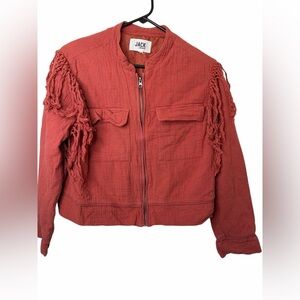 Jack BB Dakota fringe coral North West Bomber Cotton Jacket